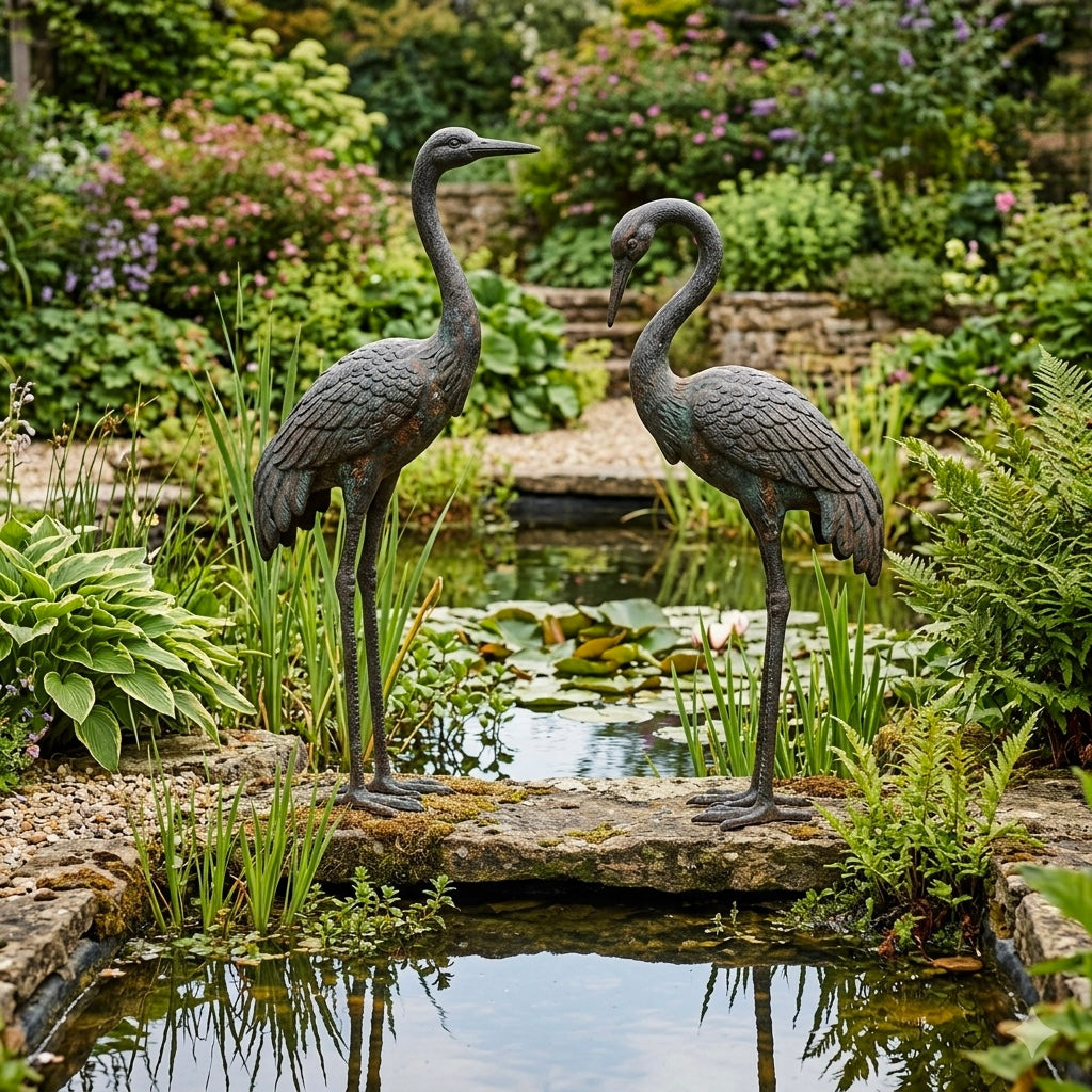 Cast Iron Cranes (Set of 2)